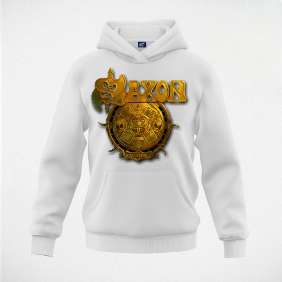 SAXON-SACRIFICE duks-kapuljača beli