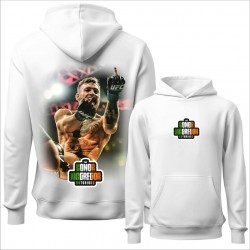 CONOR MC GREGOR 2 duks-kapuljača-obostrano beli