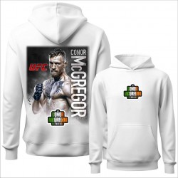 CONOR MC GREGOR 3 duks-kapuljača-obostrano beli