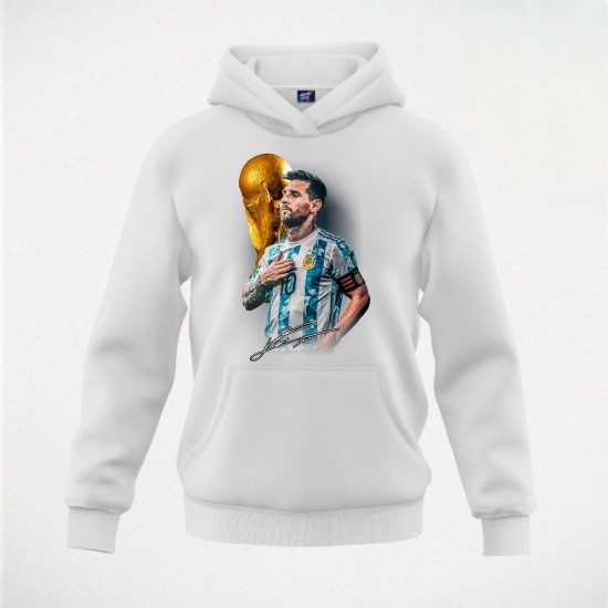 MESSI duks-kapuljača beli