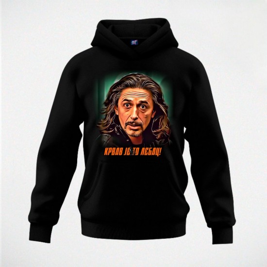 KRVAV LEBAC duks-kapuljača crni