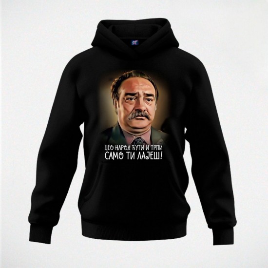 SAMO TI LAJEŠ duks-kapuljača crni