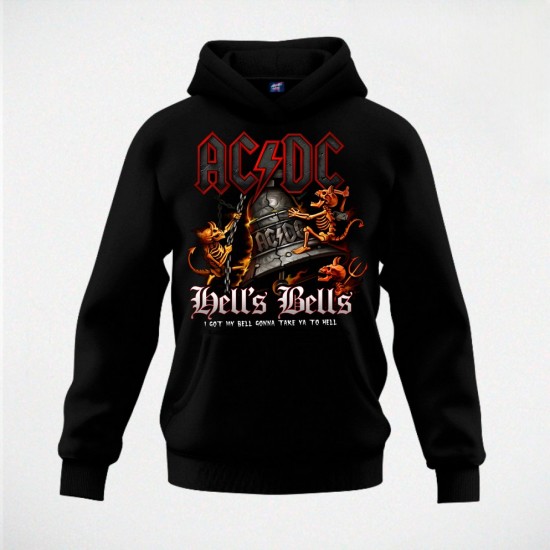 AC DC HELL'S BELLS duks-kapuljača crni