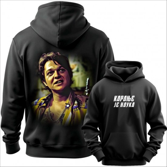 KARANJE JE NAUKA duks-kapuljača-obostrano crni