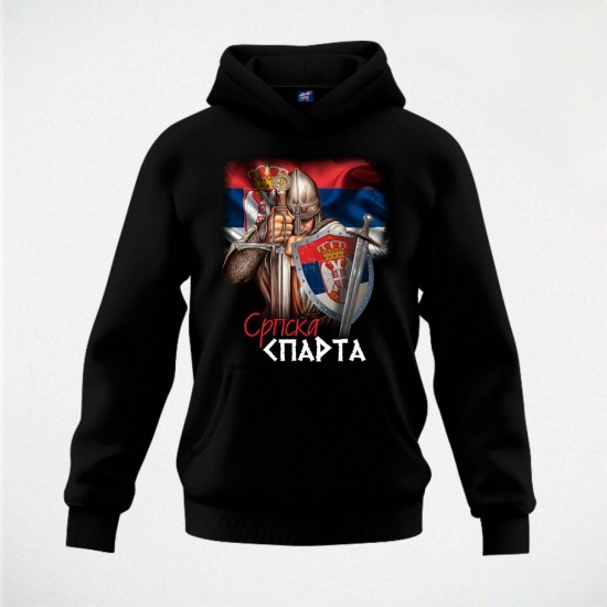 SRPSKA SPARTA 2 duks-kapuljača crni