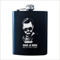 KAKO JE BOGU metalna pljoska crna
