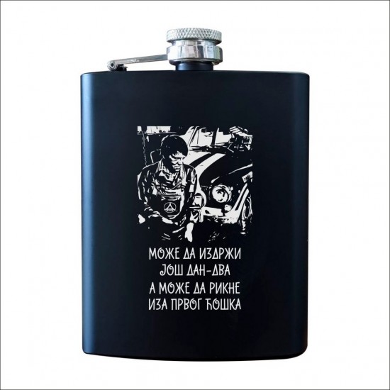 Može Da Izdrži Metalna Pljoska Crna