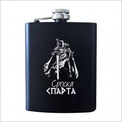 SRPSKA SPARTA metalna pljoska crna