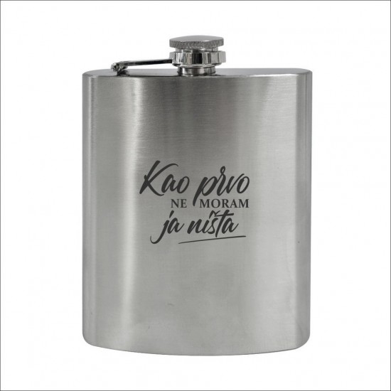 Ne Moram Ja Ništa Metalna Pljoska Silver