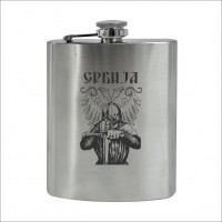 SRBIJA 3 metalna pljoska silver