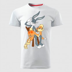 BUGZ BUNNY AND LOLA muška majica bela - SLIM veličina M