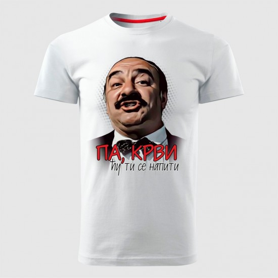 Krvi Cu Ti Se Napiti Muška Majica Bela