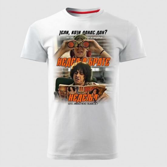 Nedelja Brate Muška Majica Bela