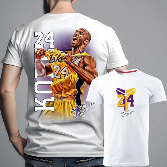 KOBE 08 muška majica-obostrano bela
