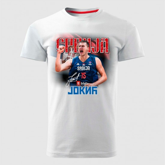 Jokić 4 Muška Majica Bela