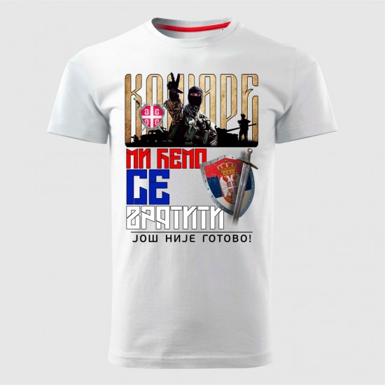 Mi Ćemo Se Vratiti Muška Majica Bela