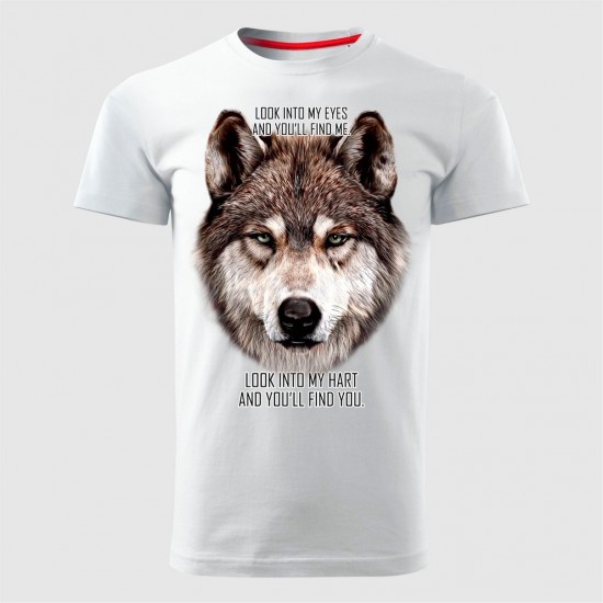 Wolf My Eyes Muška Majica Bela