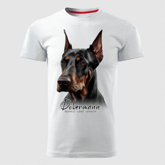 Doberman 01 Muška Majica Bela