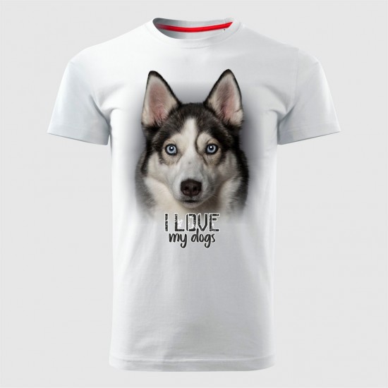 Haski Muška Majica Bela