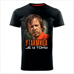 UTAKMICA JE U TOKU  muška majica crna - REGULAR veličina M