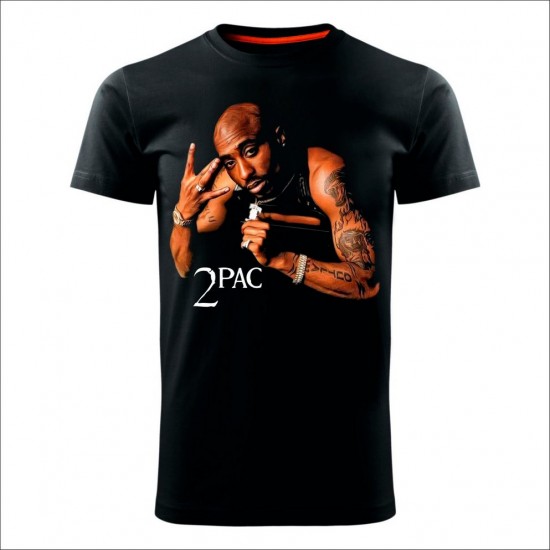 Tupac 03  Muška Majica Crna