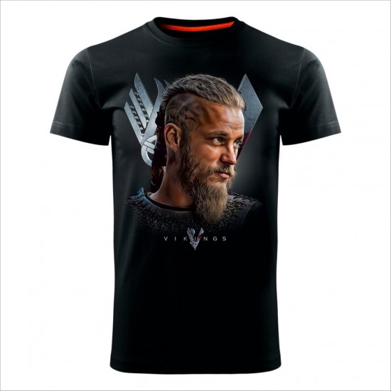 Vikings Ragnar 05 Muška Majica Crna