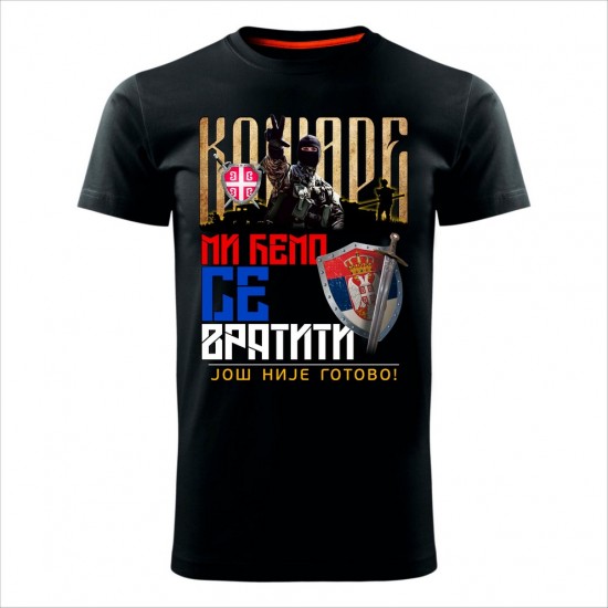 Mi Ćemo Se Vratiti Muška Majica Crna