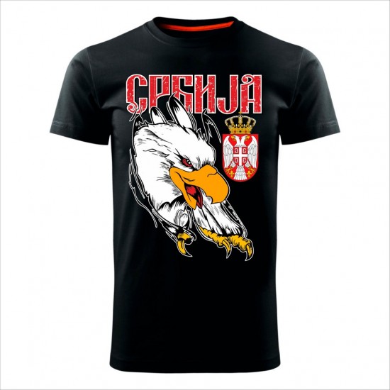 Srbija 02 Muška Majica Crna