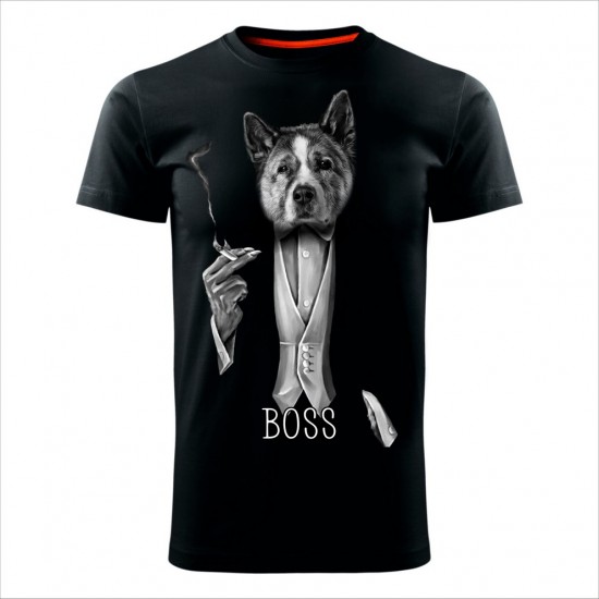 Akita Boss Muška Majica Crna