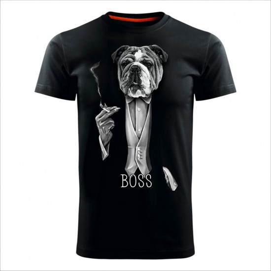 Buldog Boss Muška Majica Crna