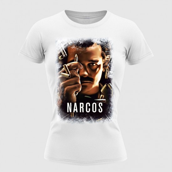 Narcos 03 Ženska Majica Bela