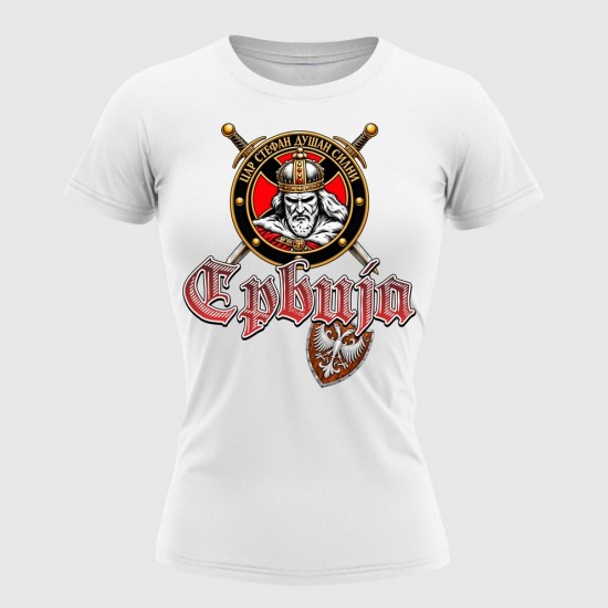 Car Stefan Dušan Silni Ženska Majica Bela