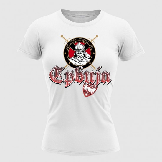 Car Stefan Dušan Silni Ženska Majica Bela