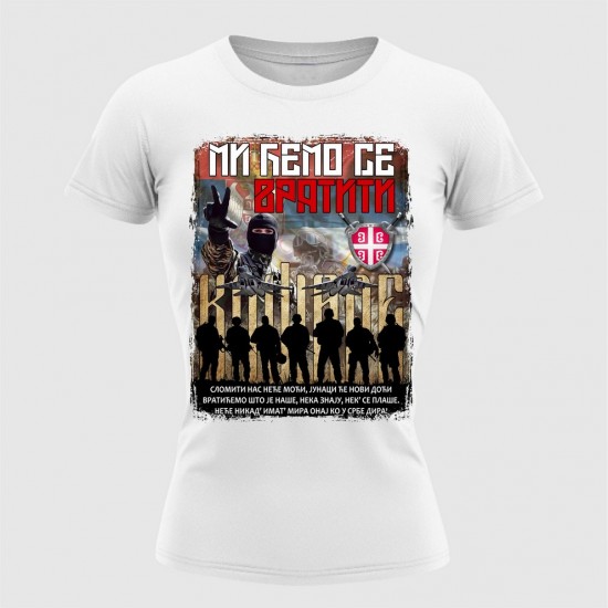 Mi Ćemo Se Vratiti 02 Ženska Majica Bela
