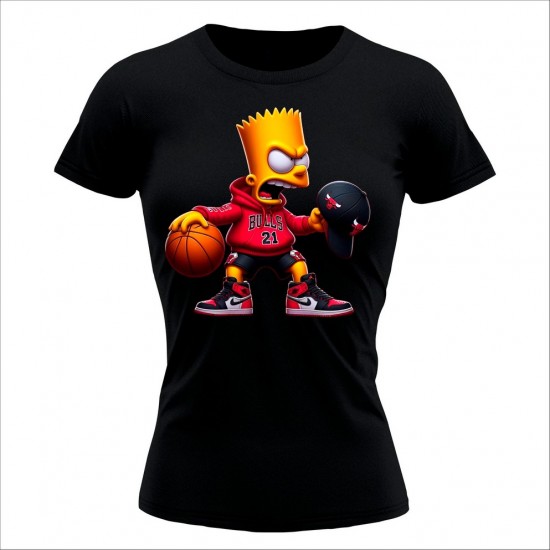 Bart Simpson 3 Ženska Majica Crna