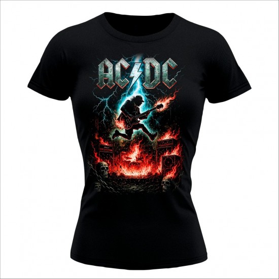Ac Dc 05 Ženska Majica Crna