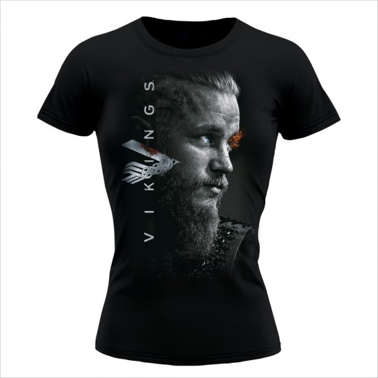 Vikings Ragnar 09 Ženska Majica Crna