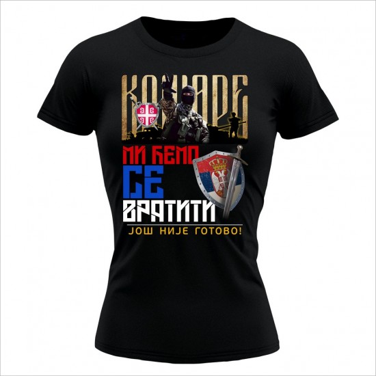 Mi Ćemo Se Vratiti Ženska Majica Crna