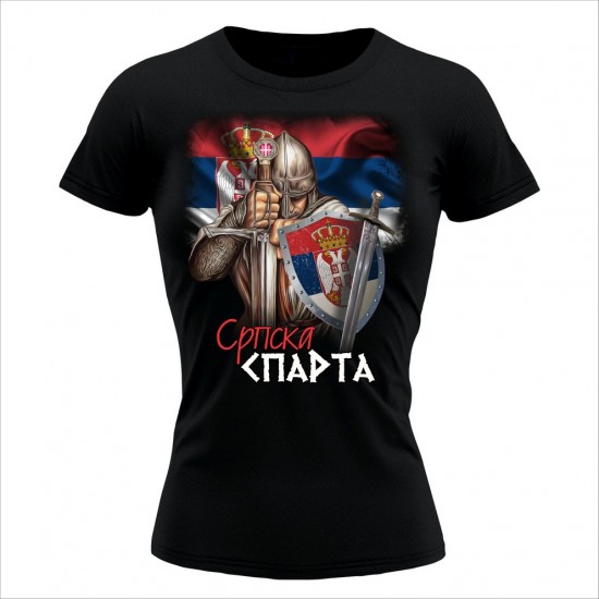 Srpska Sparta 2 Ženska Majica Crna