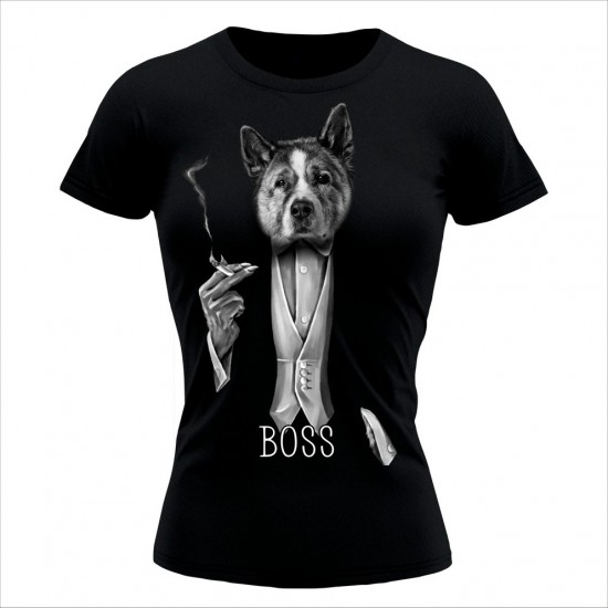 Akita Boss Ženska Majica Crna